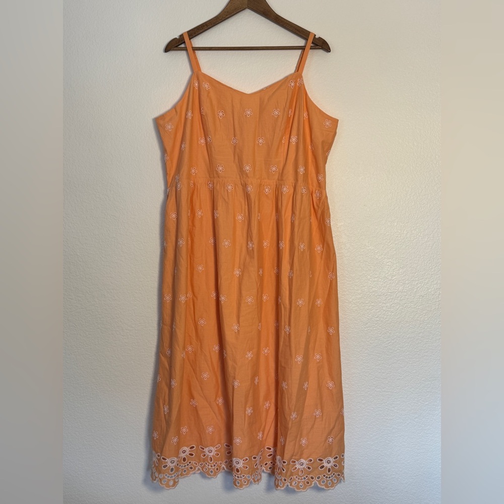 Old Navy Orange Floral Midi Dress - Picture 2 of 14
